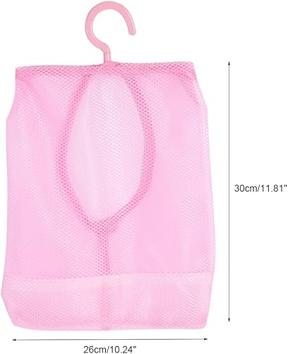Miniatura 2 de LiebeWH Bolsa de almacenamiento de malla colgante para lavandería, bolsa de ropa sucia con gancho para colgar para pared, armario, caravana, baño,