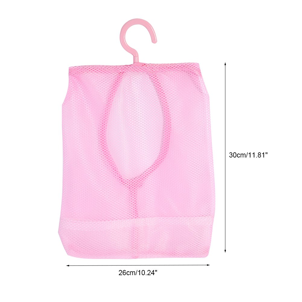 SEAFRONT Hanging Mesh Storage Bag Multi Purpose Bathroom Storage Basket Shower Organizer Socks Stockings Bra Underwear Cosmetic Shampoo Organizer Holders for Camping Travel Dorm (Pink) - Image 3