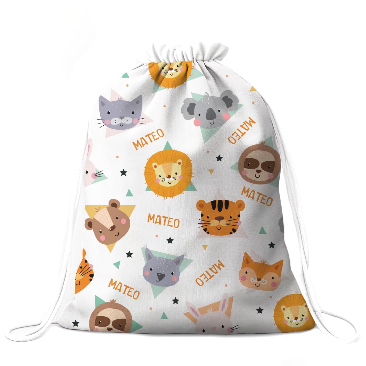 Transparent Gift Mochila Infantil Personalizada con Nombre para niños y niñas. Mochila cuerdas con diseño de Saco para guardería. Saco para colegio. Mochilas Vuelta al cole