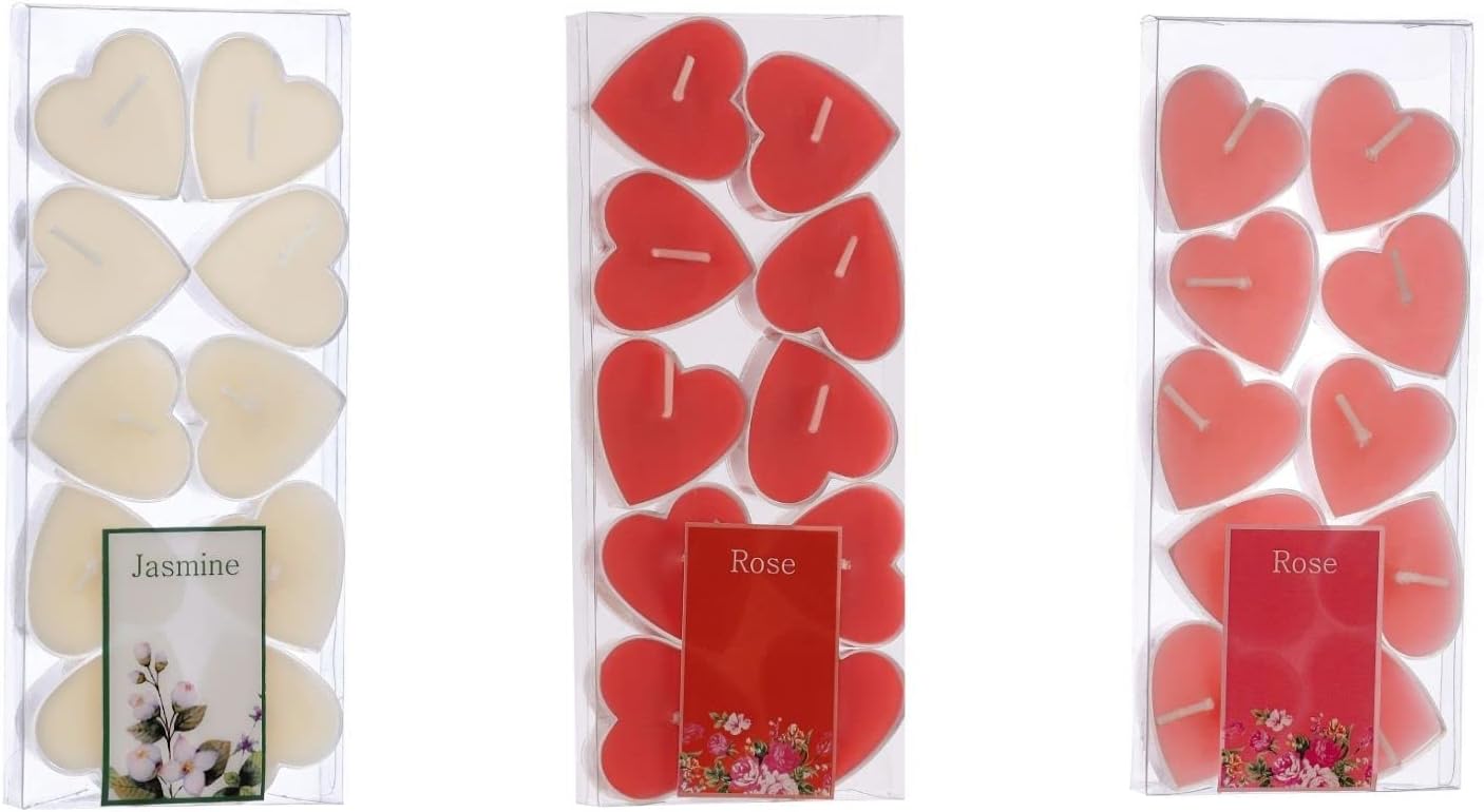 PROSPERRO LUMO Wax By Parkash Candles Scented Heart Shaped T Light For Home Décor | Set Of 30 (Multicolor- Multiscented)