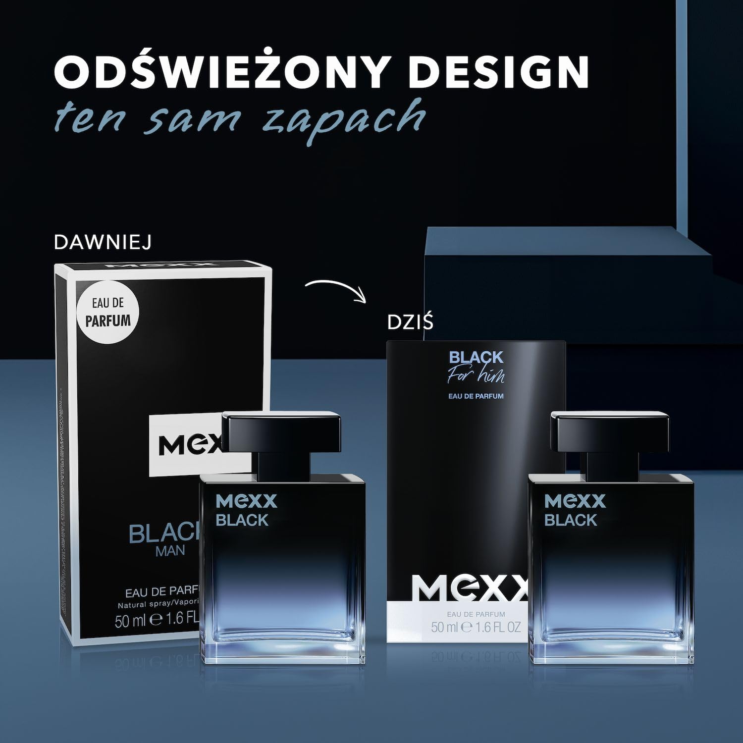 Mexx Black Woda Perfumowana dla Mężczyzn, o Drzewnych i Morskich Nutach Zapachowych, 50 ml