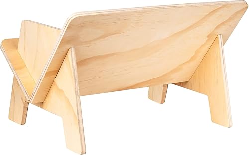 Miniatura 7 de Eiyye Estantería de mesa pequeña organizadora de escritorio, organizador de libros de pino macizo con diseño en forma de V, estante de montaje sin