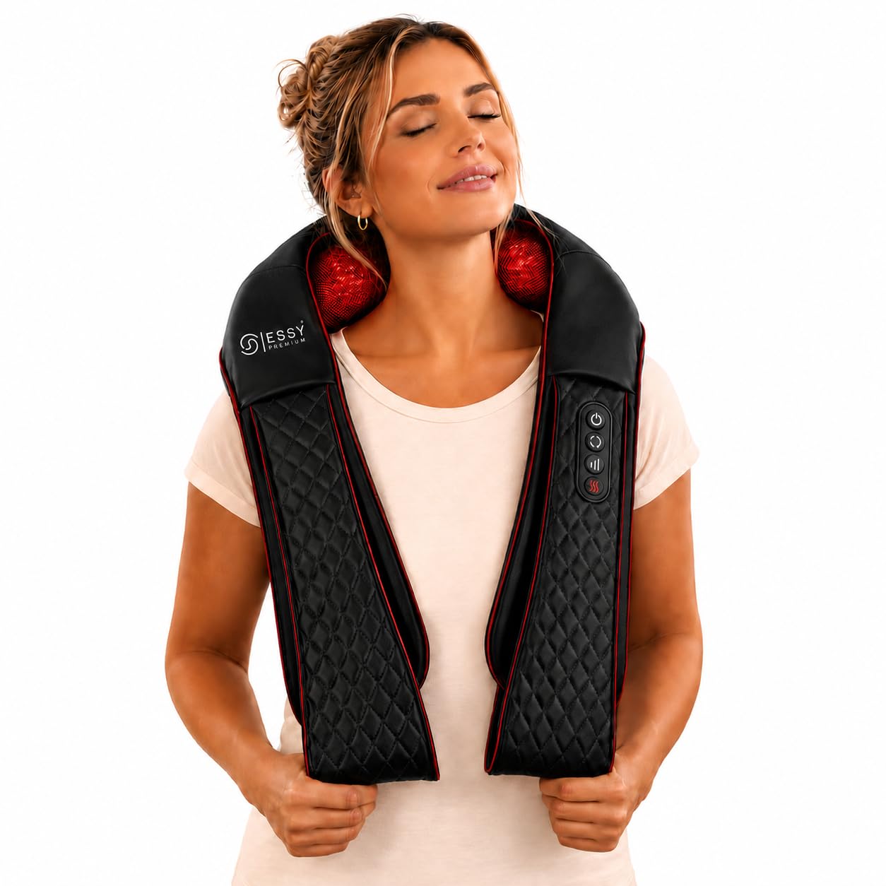 Essy Masajeador Cervical y Espalda Masajeador de Cuello y Hombros Maseajor Cervical y Espalda Masaje Cervical Shiatsu Masajes Espalda Cervicales (EU plug) | Regalo de masaje para mujeres y hombres para músculos relajados