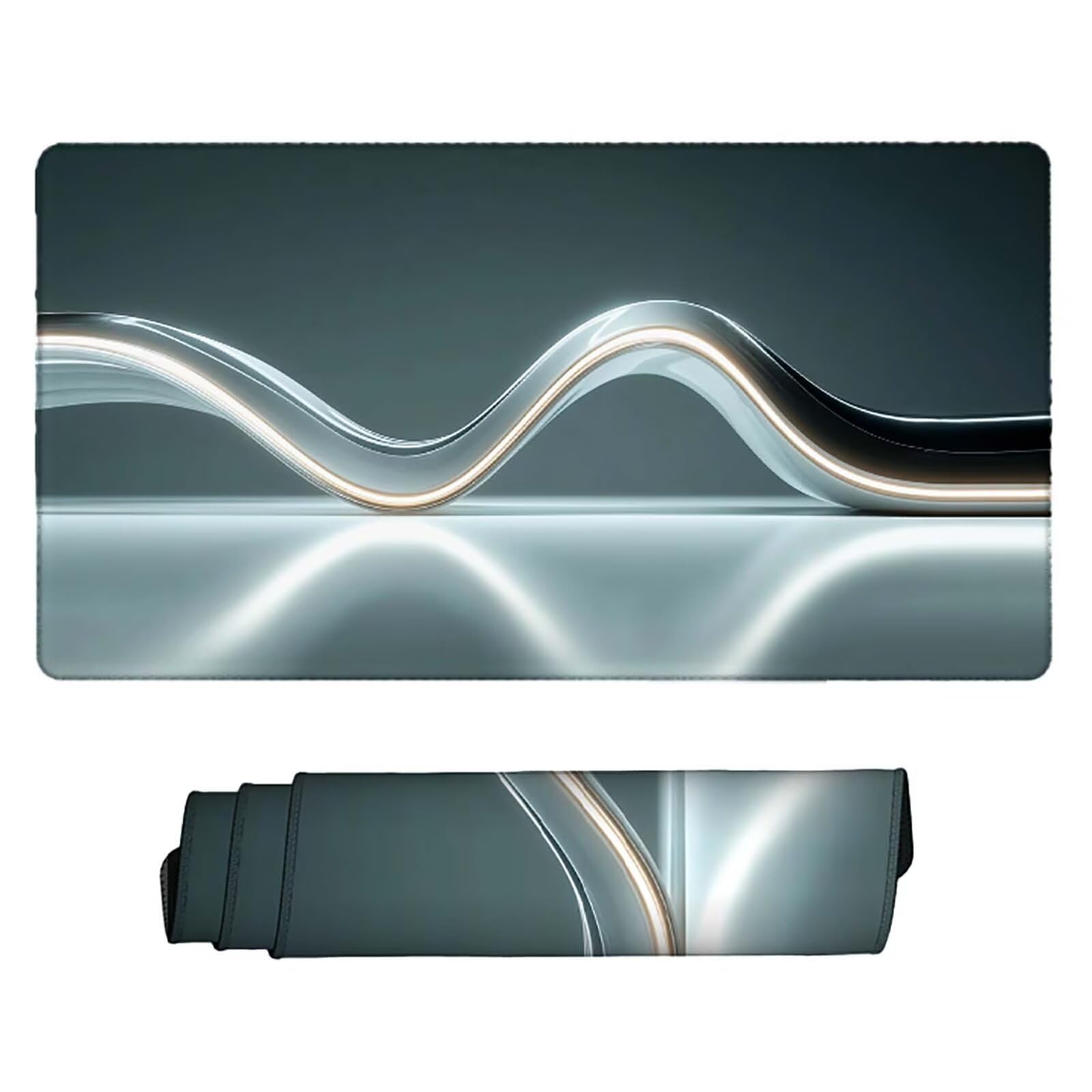 Tappetino Mouse XXL 1000x500mm Grigio Mousepad Astratto Tappetino Scrivania Grande, con base in Gomma Antiscivolo, Impermeabile Sottomano Scrivania per Computer, Ufficio, Accessori Gaming 5-5806b