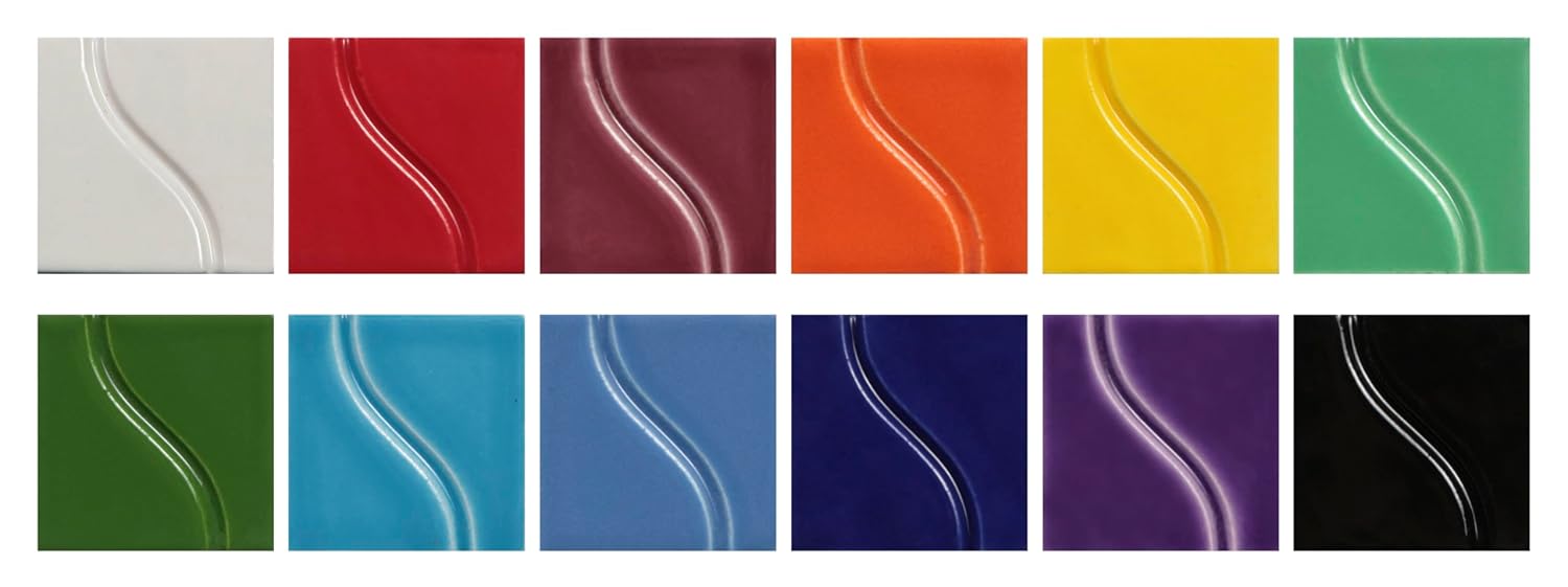 Sax Gloss Glazes for School and Arts and Crafts Use, Assorted Colors, 4 Ounce Jars, Set of 12