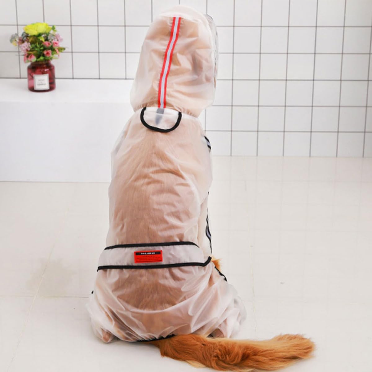 Pet Waterproof Dog Raincoat with Hood Full Coverage Poncho for Medium to Large Dogs Outdoor Body Protector 7XL