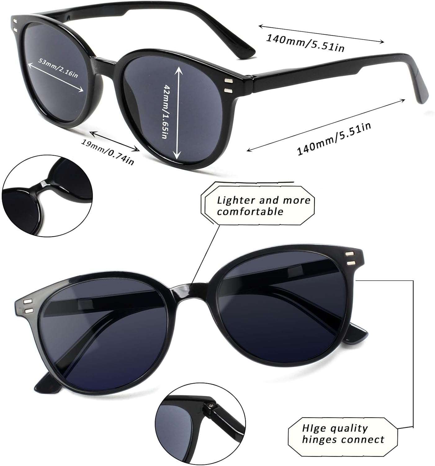 SIGVAN 3 Pack Reading Glasses Spring Hinge Stylish Readers Black/Tortoise for Men and Women - Image 3