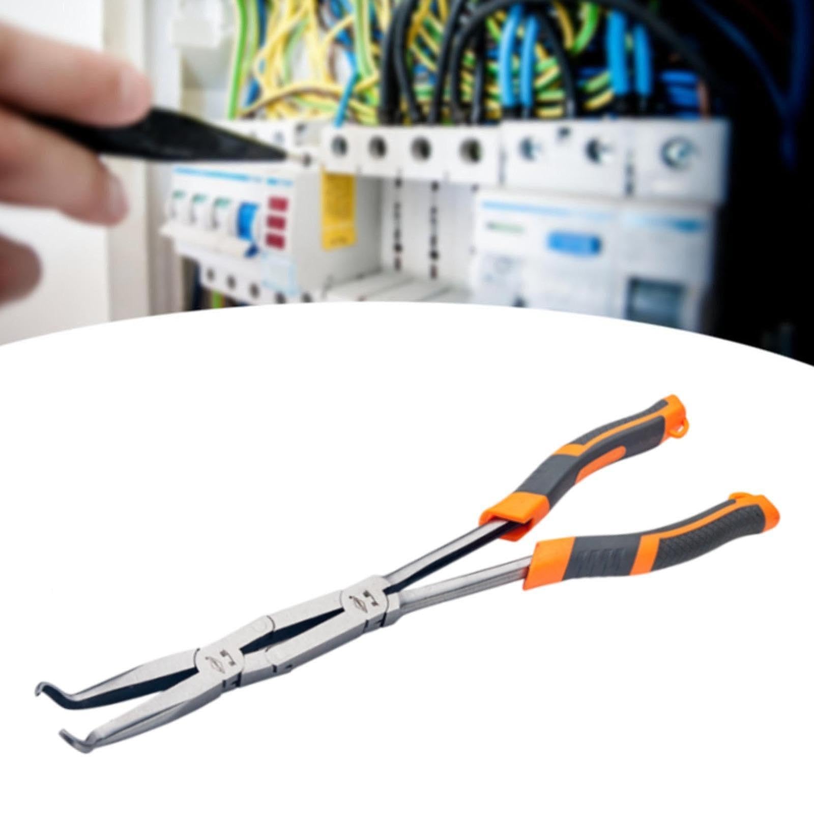 Double Joint Plier Anti Slip Long Handle Plier, for Industrial Construction, 20 Small Round, Total Length 34cm