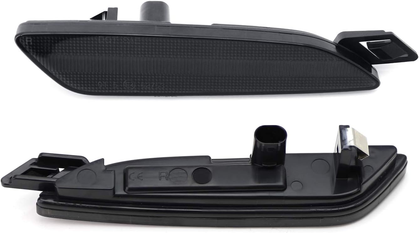 iJDMTOY Smoked Lens Amber Full LED Bumper Side Marker Light Kit Compatible With Porsche Panamera 2014-2016, Powered by 40-SMD LED, Replace OEM Front Sidemarker Lamps