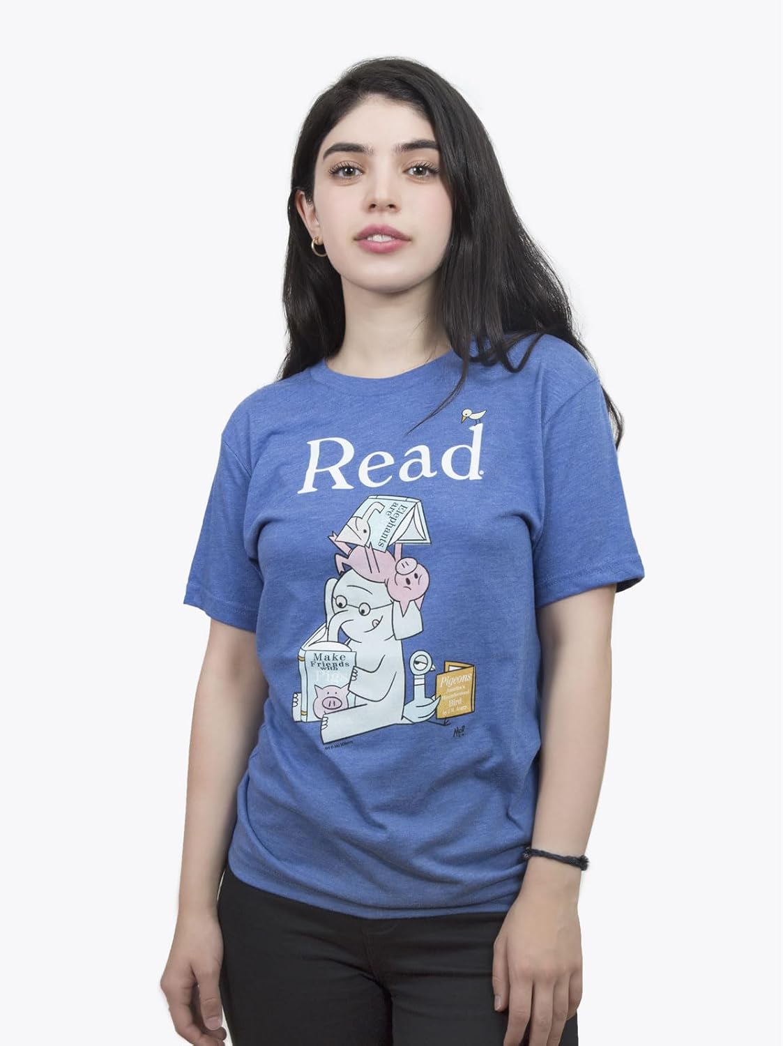 Elephant & Piggie: Read Adult T-Shirt - Officially Licensed Mo Willems Unisex Shirt for Readers and Book Lovers