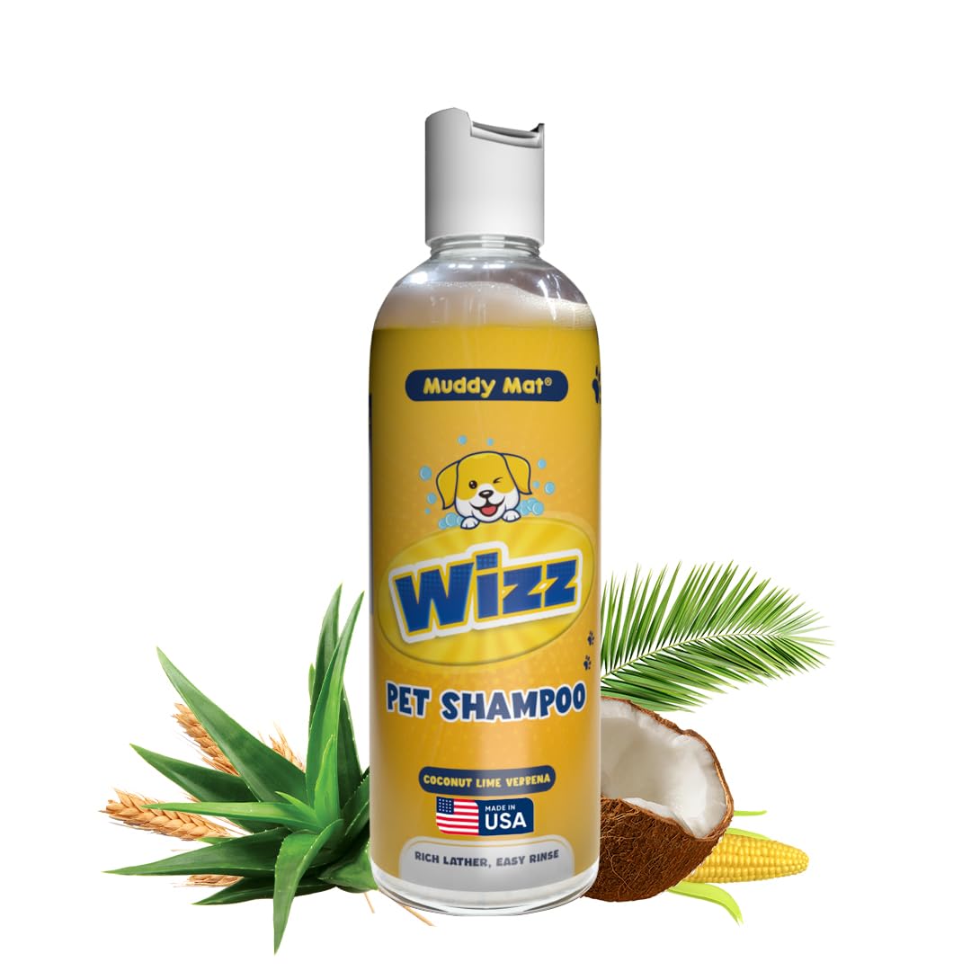 Muddy Mat® Wizz Pet Shampoo for Dogs & Cats - Aloe Vera & Oatmeal Dog Shampoo for Itchy Skin Relief, Smelly Dogs & Sensitive Coats - Natural, Alcohol