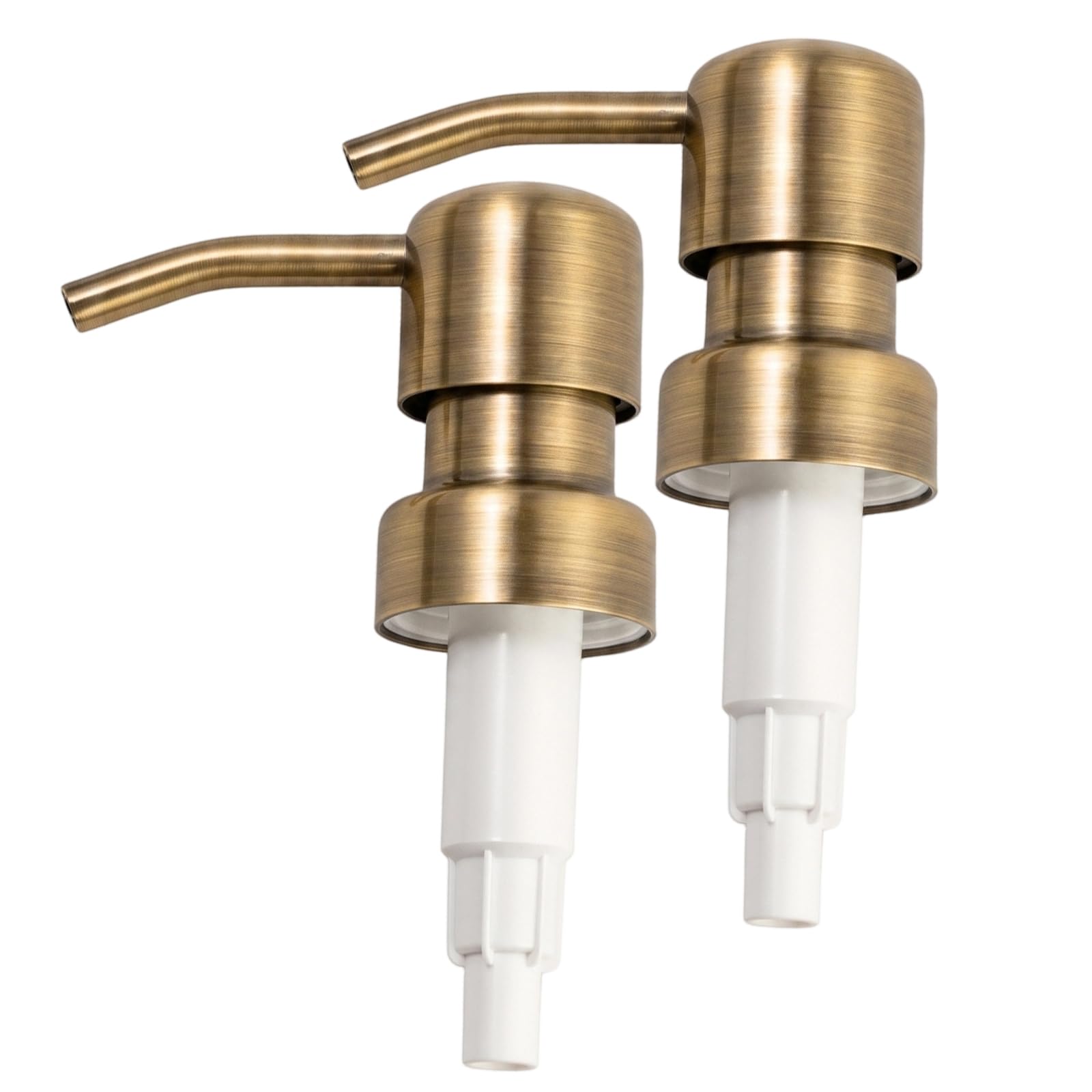 2 Pack Vintage Gold Stainless Steel Soap Dispenser Pump Replacement Heads, 304 Grade 28/400 Screw-In Thread, Universal Fit for Kitchen Bathroom Bottles, DIY Home Decor Projects