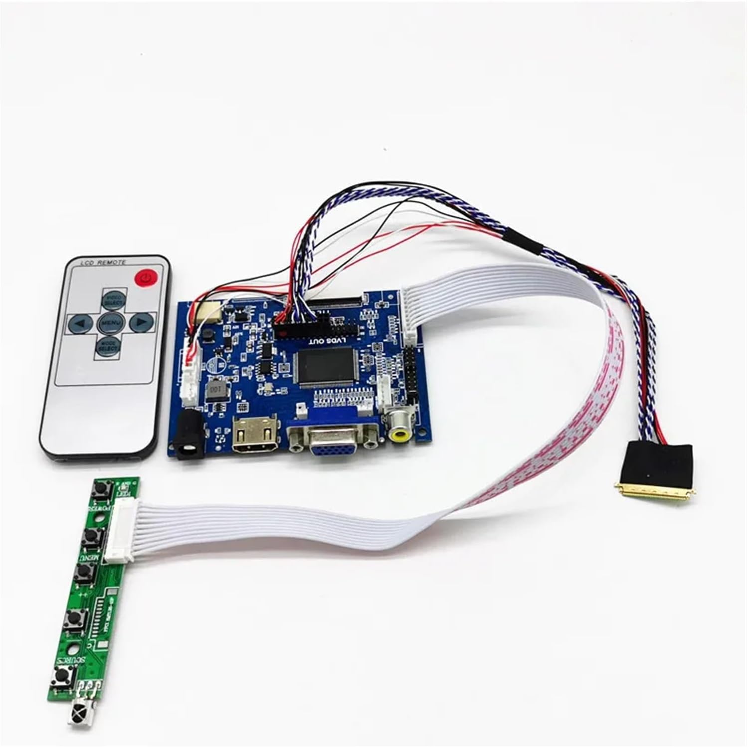 Free Write Firmware LCD Controller Board Driver Module DIY Kit For 6.5"-15.6" TTL 50pin 1ch/6-bit 40Pin 1280X800 1366X768 Panel(Collocation 2)