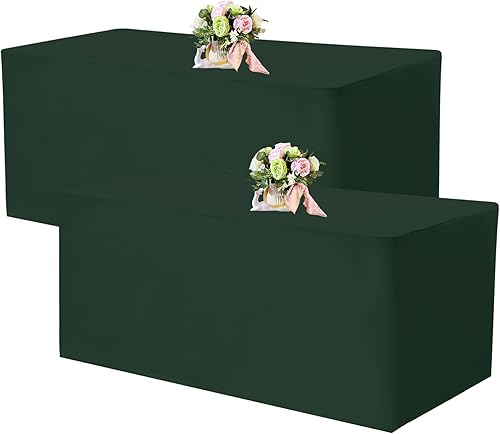 Miniatura 8 de Paquete de 2 manteles ajustables de 72 x 30 pulgadas, manteles rectangulares gruesos de alta calidad para mesas de 6 pies, mantel de tela de