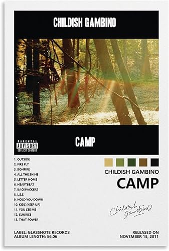Póster infantil de Gambino Camp para dormitorio, lienzo estético, decoración de pared, 12 x 18 pulgadas (11.8 x 17.7 in)