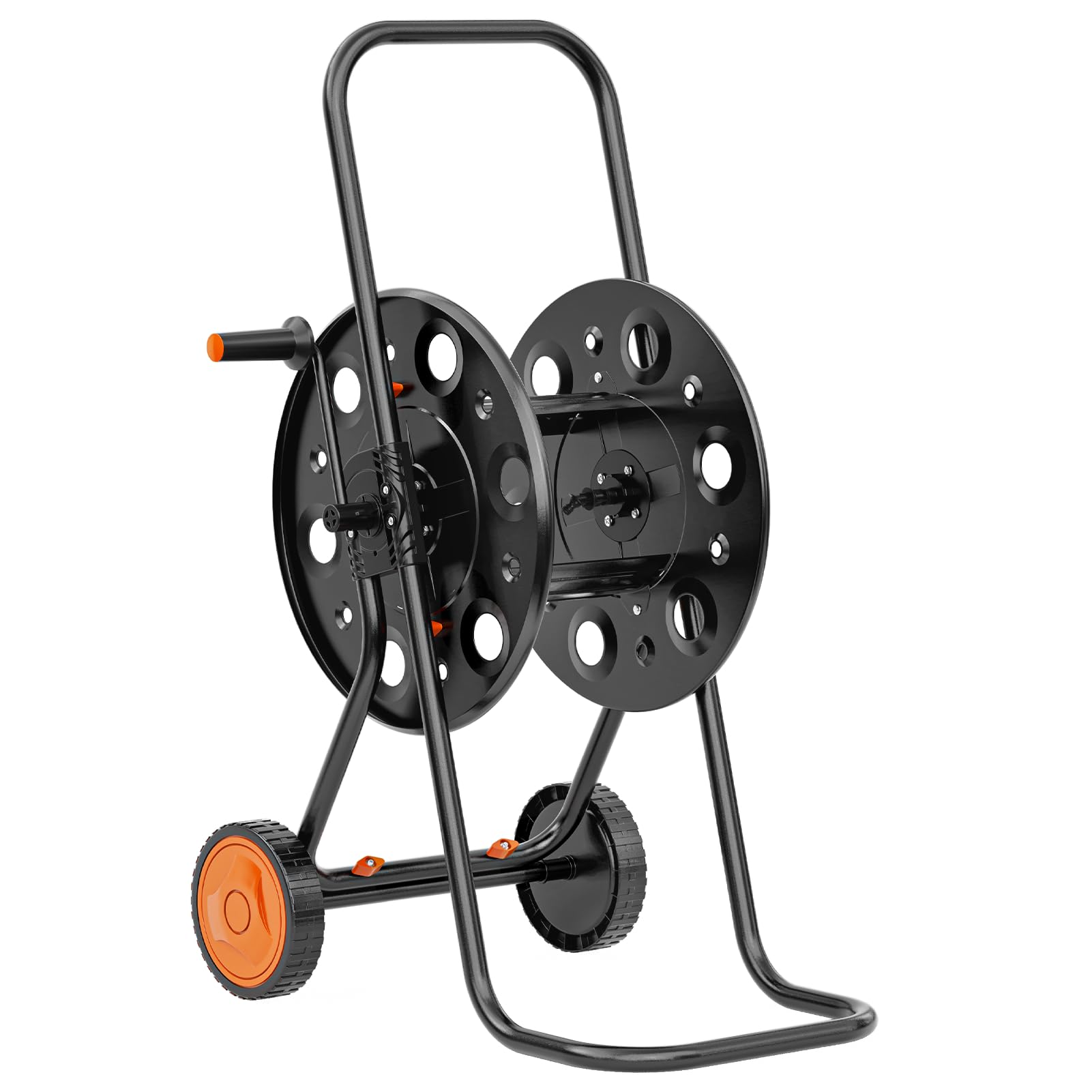 SPECILITE Metal Hose Reel with Wheels,Stainless Steel Garden Hose Reel Cart