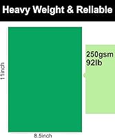 Vista 2 de 50 hojas de cartulina verde de 8.5 x 11 pulgadas, 8.82 oz/m²/92 libras de grosor, papel de cartulina verde grueso para manualidades, tarjetas