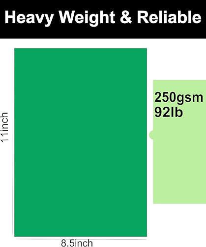 Miniatura 2 de 50 hojas de cartulina verde de 8.5 x 11 pulgadas, 8.82 ozm92 libras de grosor, papel de cartulina verde grueso para manualidades, tarjetas de