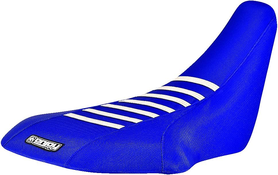 Enjoy Mfg Seat Cover - Compatible with Suzuki 2003-2008 LTZ400 Z400 (#207) (All Blue/White Ribs)