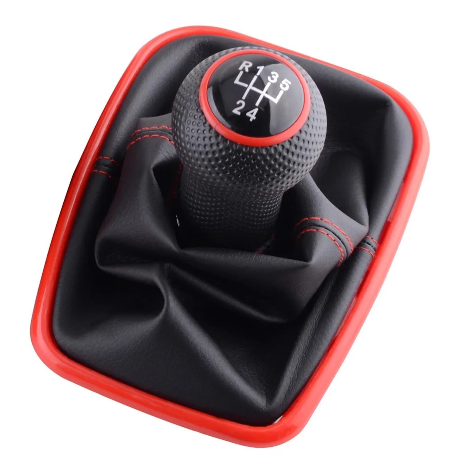 GXQKLSU Gear Shift Knob Compatible with VW for Golf 4 for GTI R32 for Bora for Jetta MT 2003-2008 5 6 Speed Gear Shift Knob Lever Shifter Gaitor Boot PU