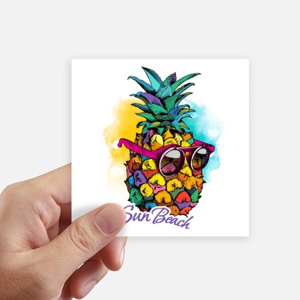 Stickers carrés 10cm ananas tropical de haute adhérence pour valise et carrosserie moto