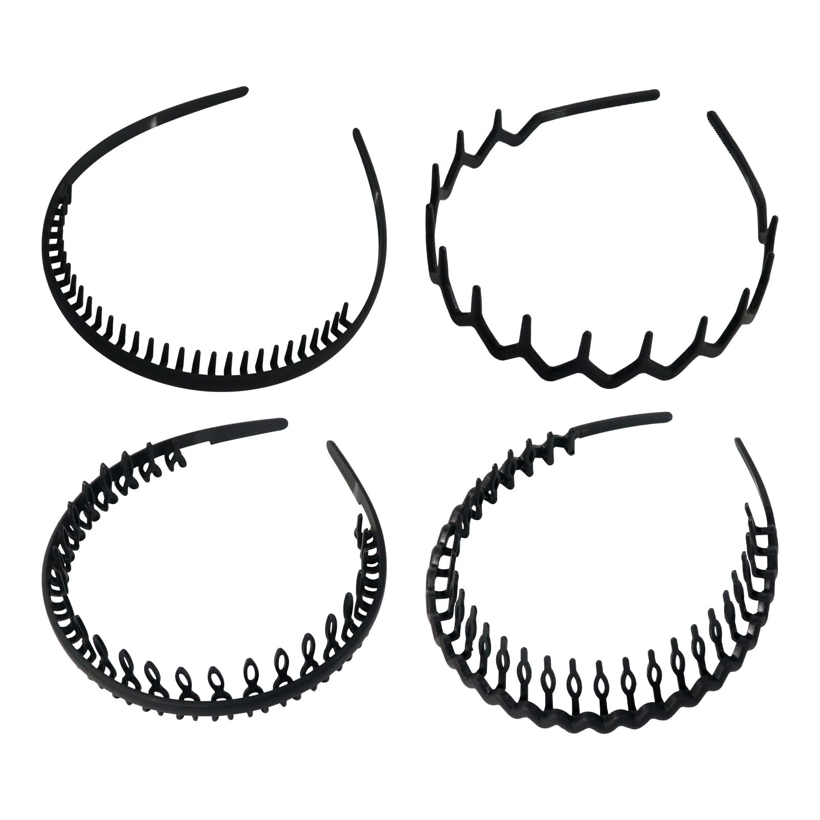 Diadema pelo Rizado 4 Piezas, Diademas de Plástico Antideslizantes para Hombre Mujer