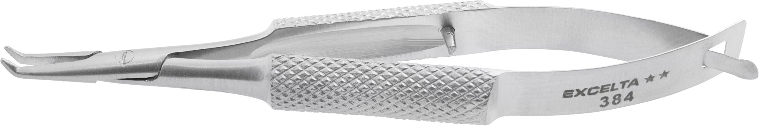 Excelta 384 - Pinze Micro - Bent Nose - Two Star - SS - Apertura automatica, 0,139" altezza, 0,109"larghezza, lunghezza 7,6 cm