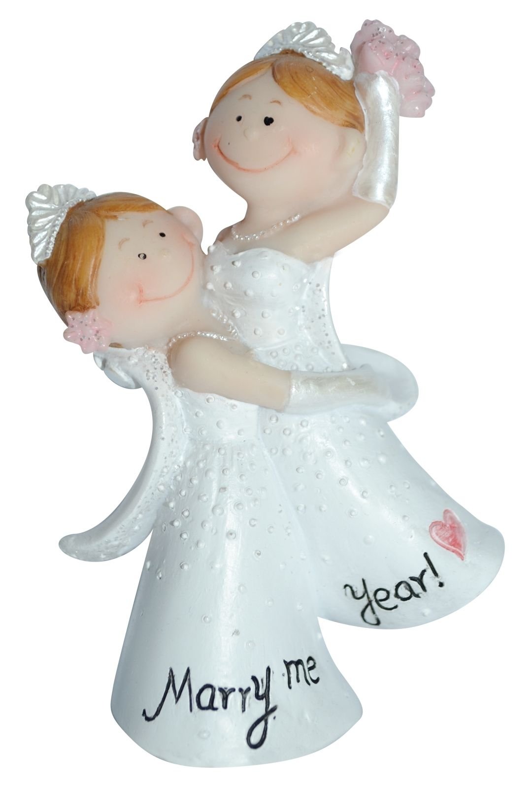Mrs & Mrs Tortenfigur – Witziger Tortenaufsatz Für Frauenhochzeit, Lesbische Hochzeit, Ca. 9 Cm, Inkl. 3 Sticker