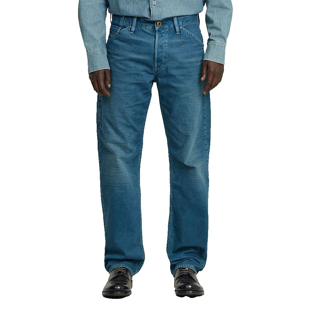 G-Star Men's Dakota Logger Regular Straight Jeans, Blue (faded indigo gd D26310-D491-G925), 32W / 32L