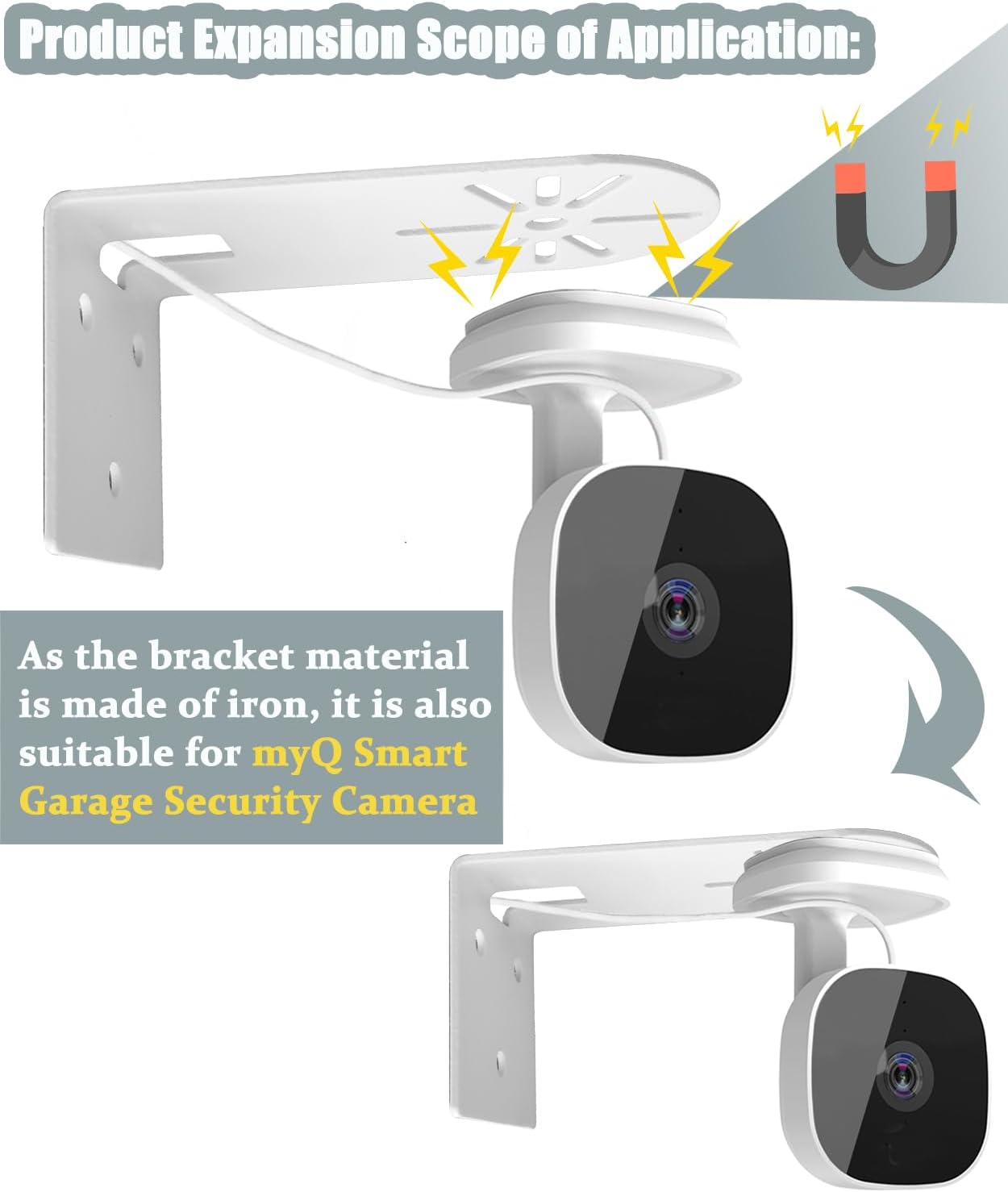4Pack Metal Swivel Wall Mount Bracket for Wyze Cam Pan V3/V2, Wyze Cam V4/3/2 and Suitable for 1/4 inch Screws Security Camera ,Max Cover Both Sides of The House 300°