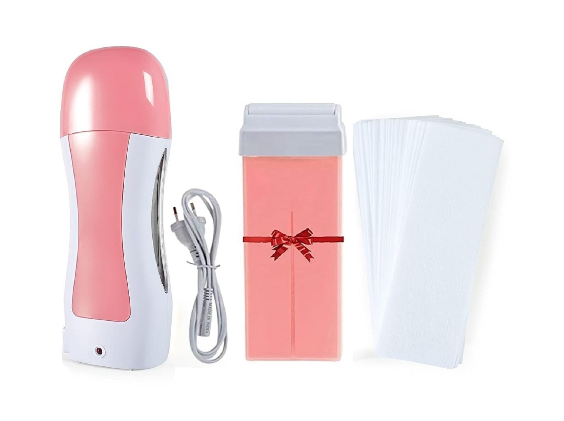 Drashti Villa Roll-On Wax Hair Removal Wax Kit Warmer Machine/Wax Refill Cartridge And Wax Strip Full Wax Kit Ideal For Hair Removing And Waxing For Women (Color As Per Avaibility)