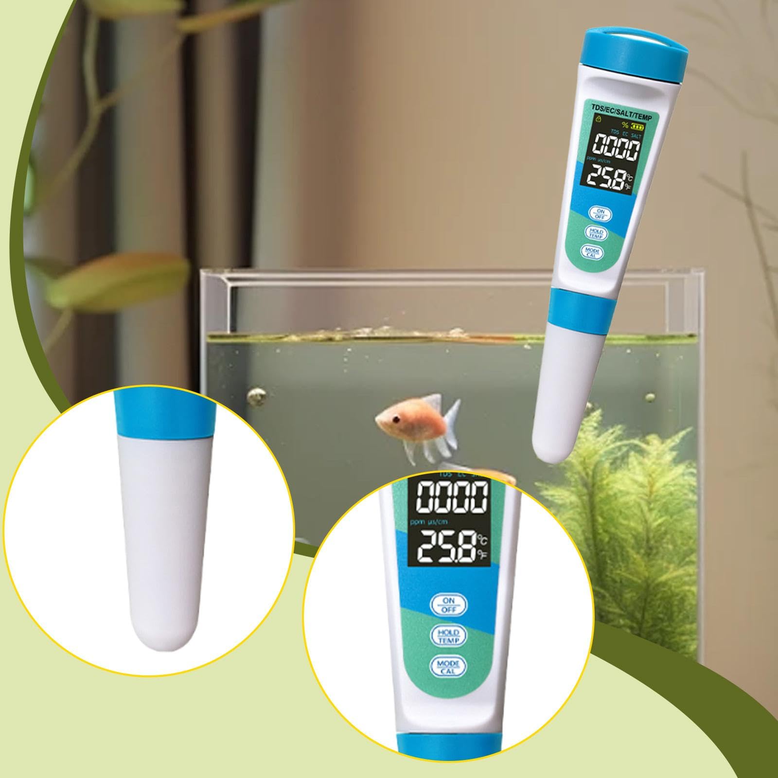 LOVIVER Misuratore di TDS, misuratore di Sale per Piscina, di Temperatura del Sale TDS, Test dell'Acqua, Display, Tester della qualità