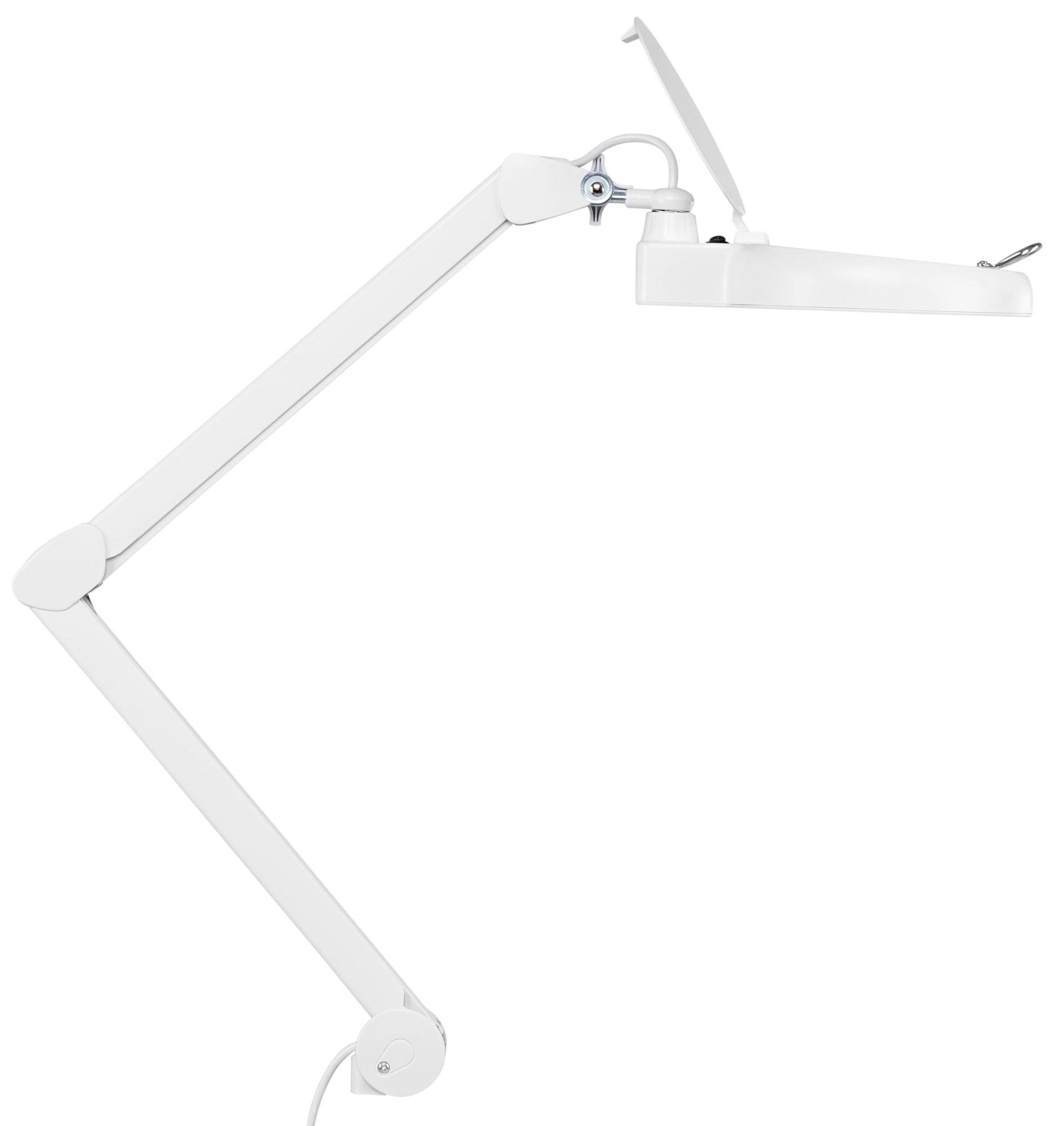 Showlite LL-6085D Lampada Lente LED 8W 5 Diottrie (Lampada Lente, Lente 12,5 cm, 60 SMD LED, Ingrandimento 2,25x, Morsetto da Tavolo) bianco