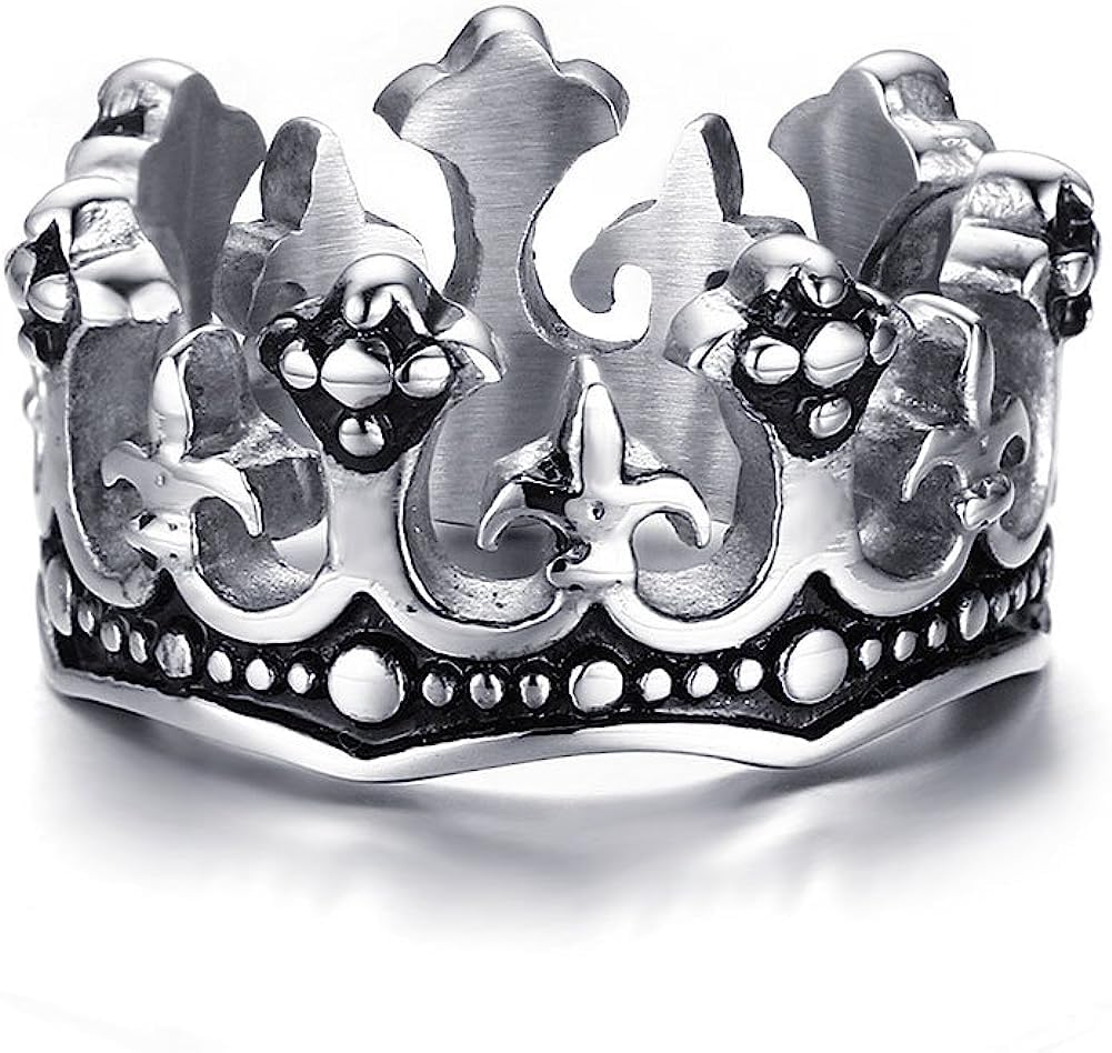 KRYSTALZ Stylish Crown Engraved Alloy Antique Band Ring for mens & Boys (19) (B0C7L9MCGY) Amazon Price History, Amazon Price Tracker