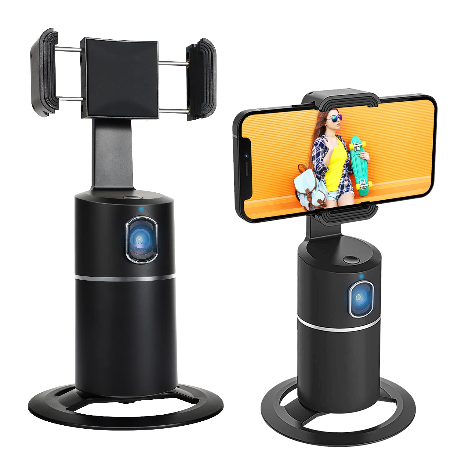EBSTL Face Tracking Phone Holder 360°Rotation Auto Tracking Tripod Auto Face Object Tracking Gimbal NO APP Required for TikTok Video YouTube Video Live Stream Universal Stand for iPhone & Android