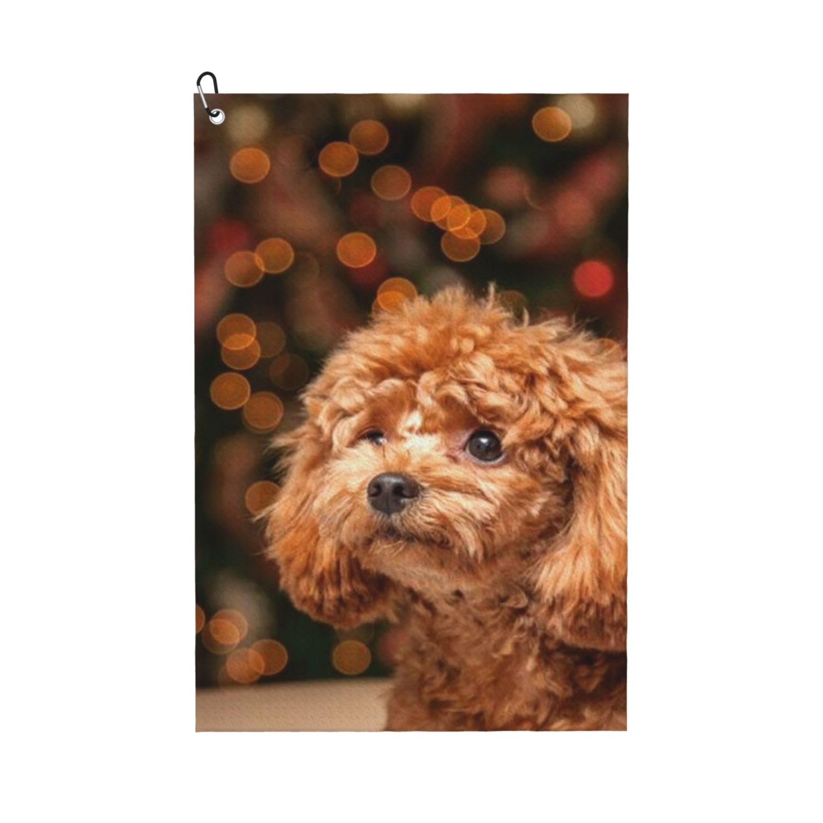 Hnnkloy Cute Poodle, 16x24 in Portable Waffle Golf Towels with Carabiner Clip for Golf Bag