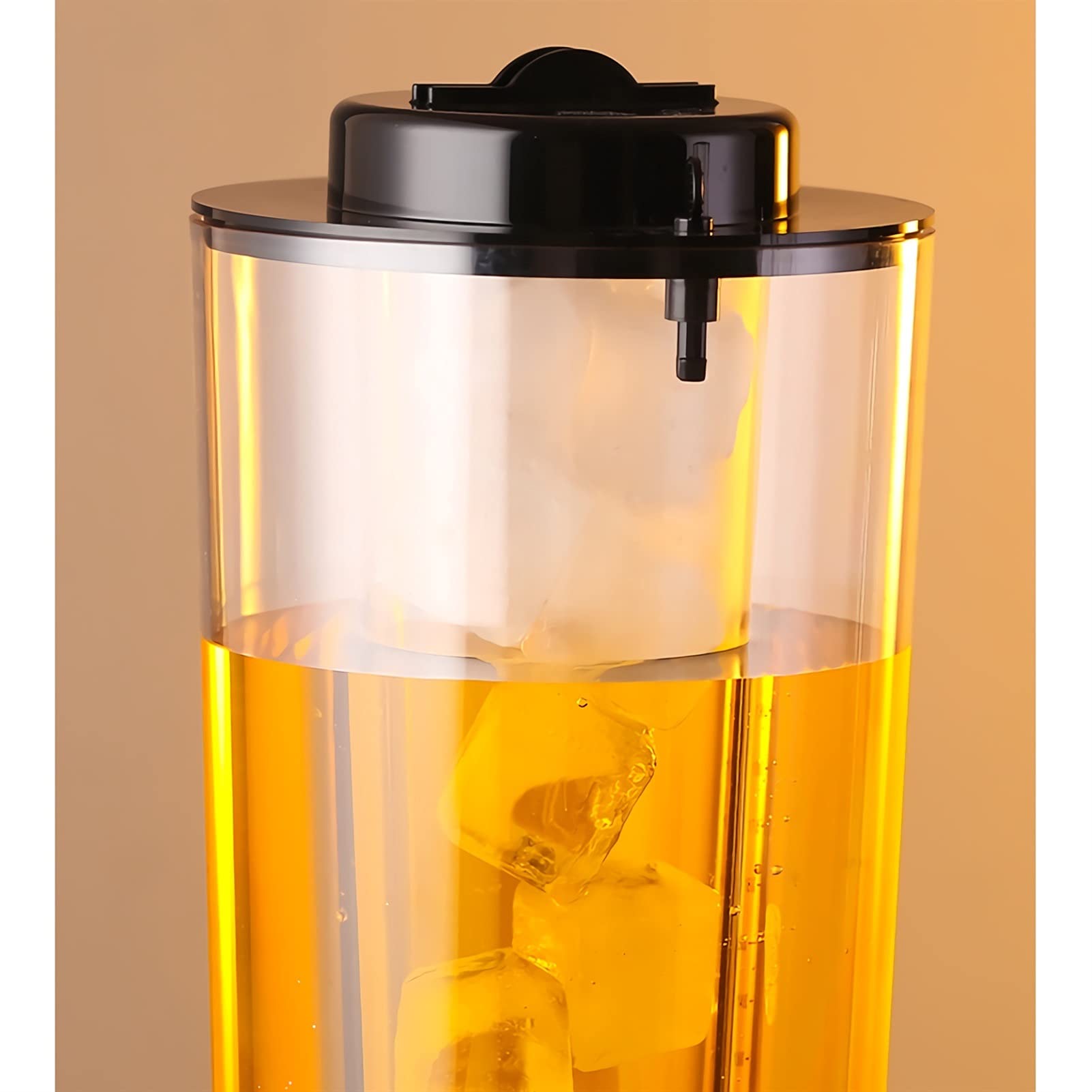 Dispensador de torre de cerveza, dispensador de torre de cerveza con tubo de hielo y grifo, torre de cerveza de barril azul, contenedor de plástico transparente de 2,75 cuartos para dispensador de tor