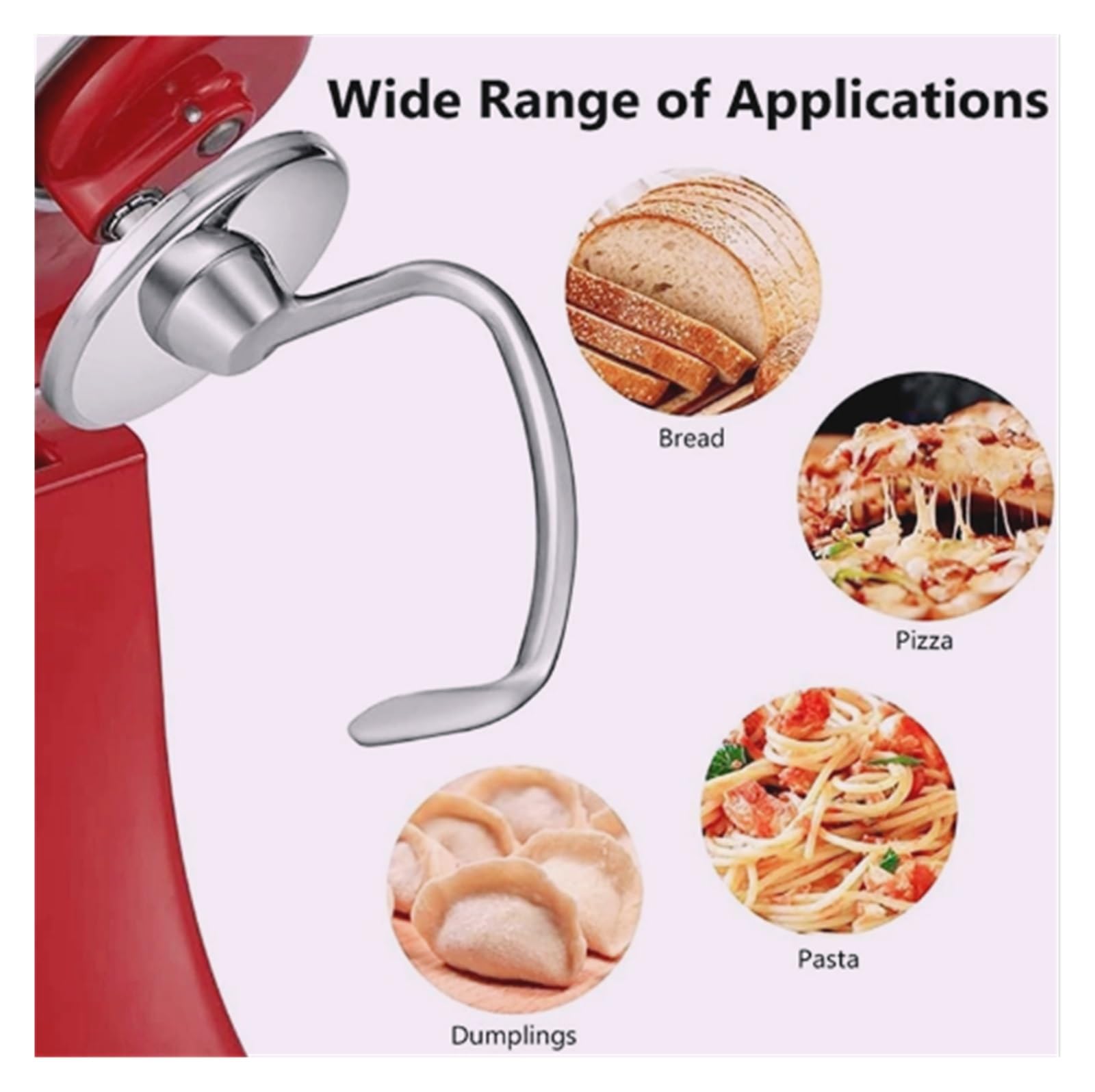 Set frusta a filo K5WW e gancio for impastare 5K7SDH, accessori di ricambio for l'attacco del mixer, compatibile con Kitchenaid 4.5-5QT il robot da cucina con testa inclinabile