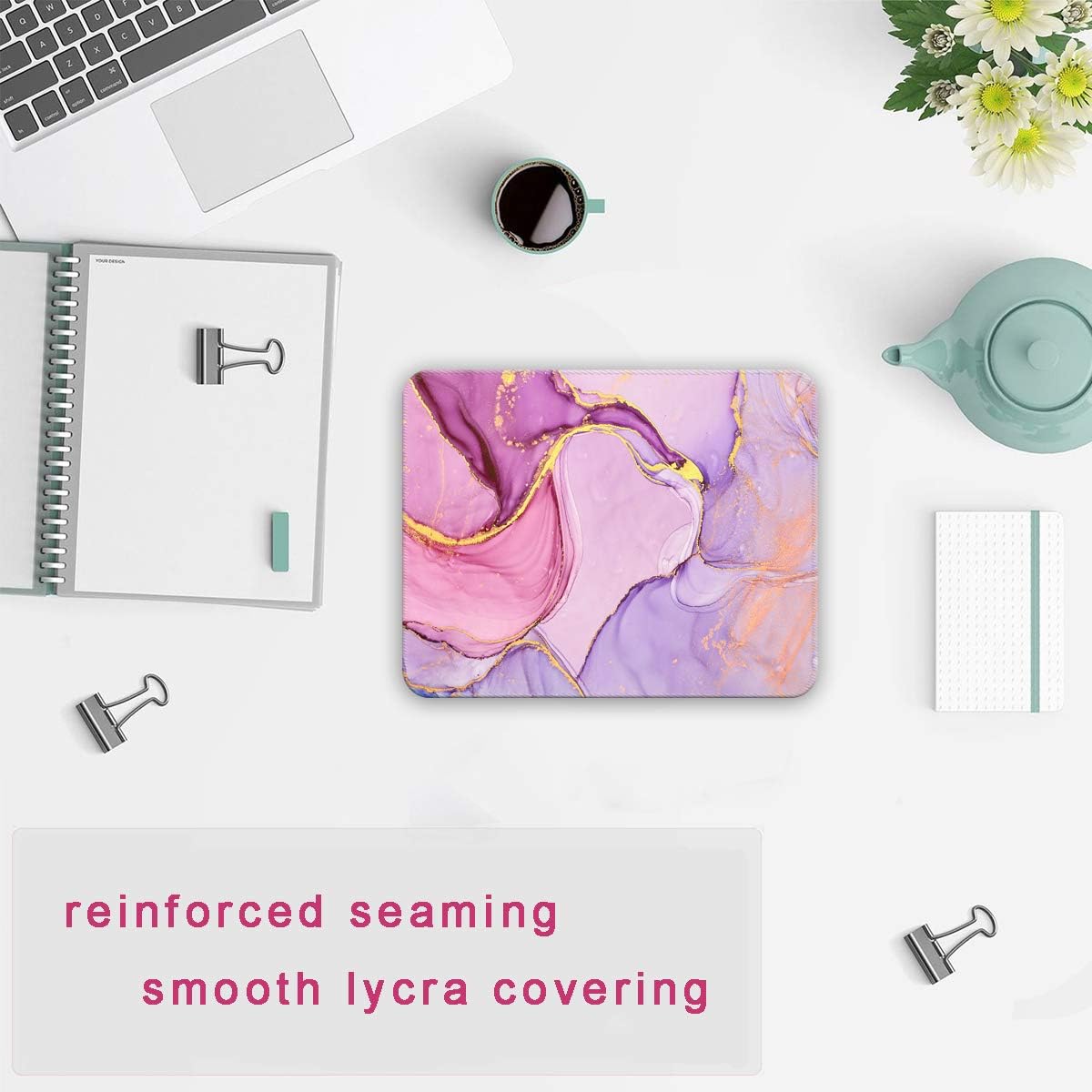 DOOKE Gaming Mouse Pad, Cute Rectangle Mouse Mat with Anti Slip Rubber Water-Resistant Surface for Desktops, Computers, Ideal for Work or Gaming,Rose Gold