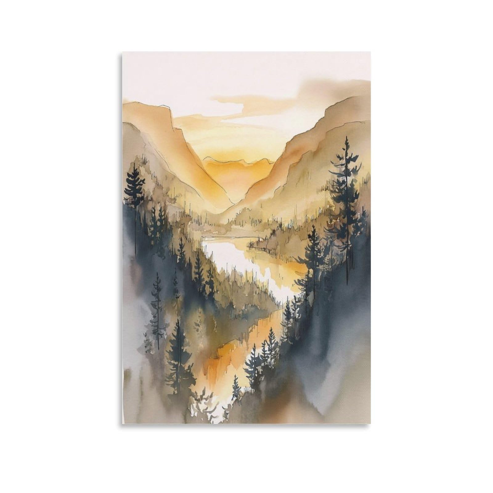 XWYMXZ Oregon Traditional Style Retro 20x30inch(50x75cm) Vintage Travel Poster Watercolor Canvas Art