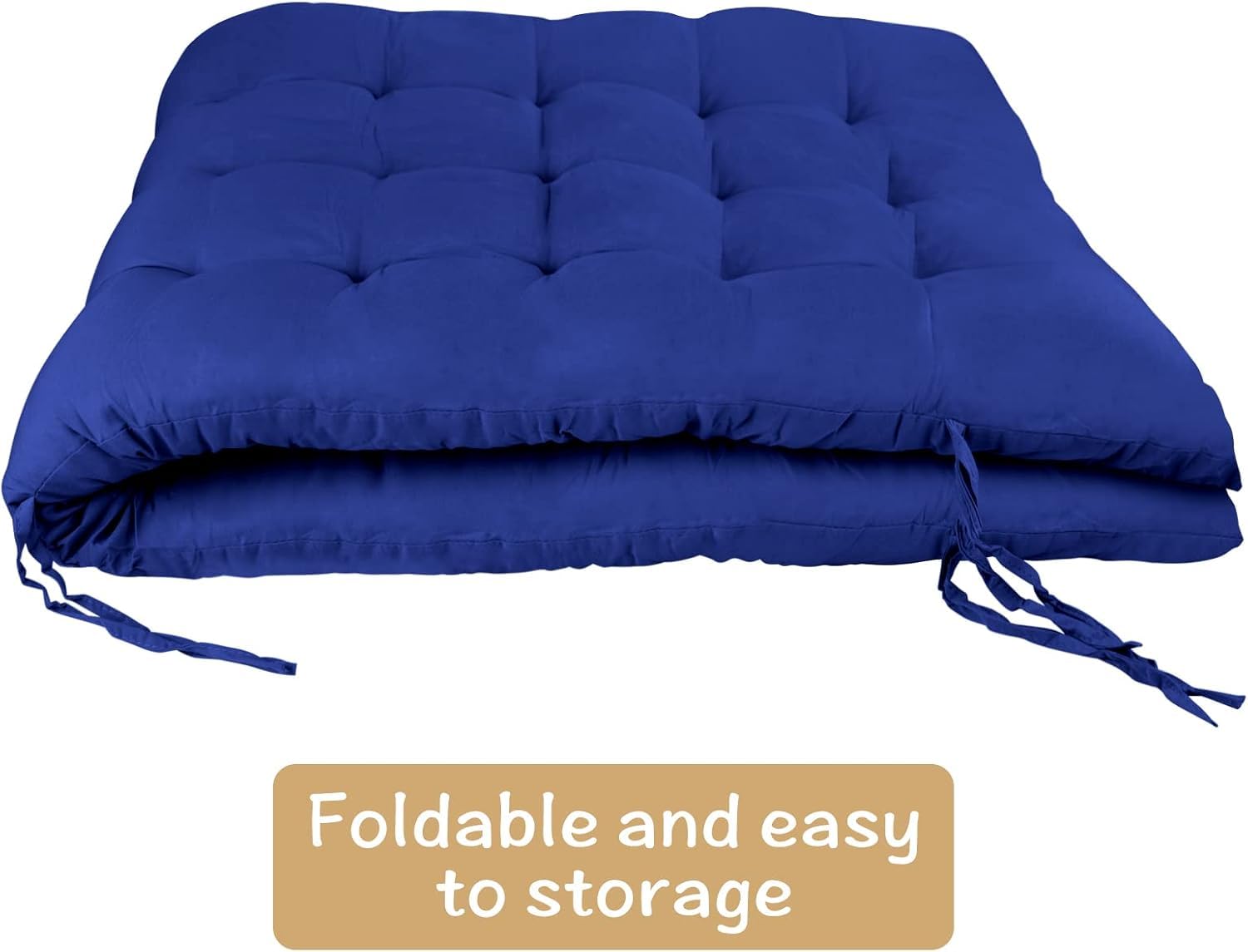 aeTHEric Garden Bench Velvet Cushion, 2/3 Seater Garden Chair Pad Porch Swing Chair Cushion Bench Seat Pad Mat Furniture Pad for Garden Patio 59x19inch, Blue 2