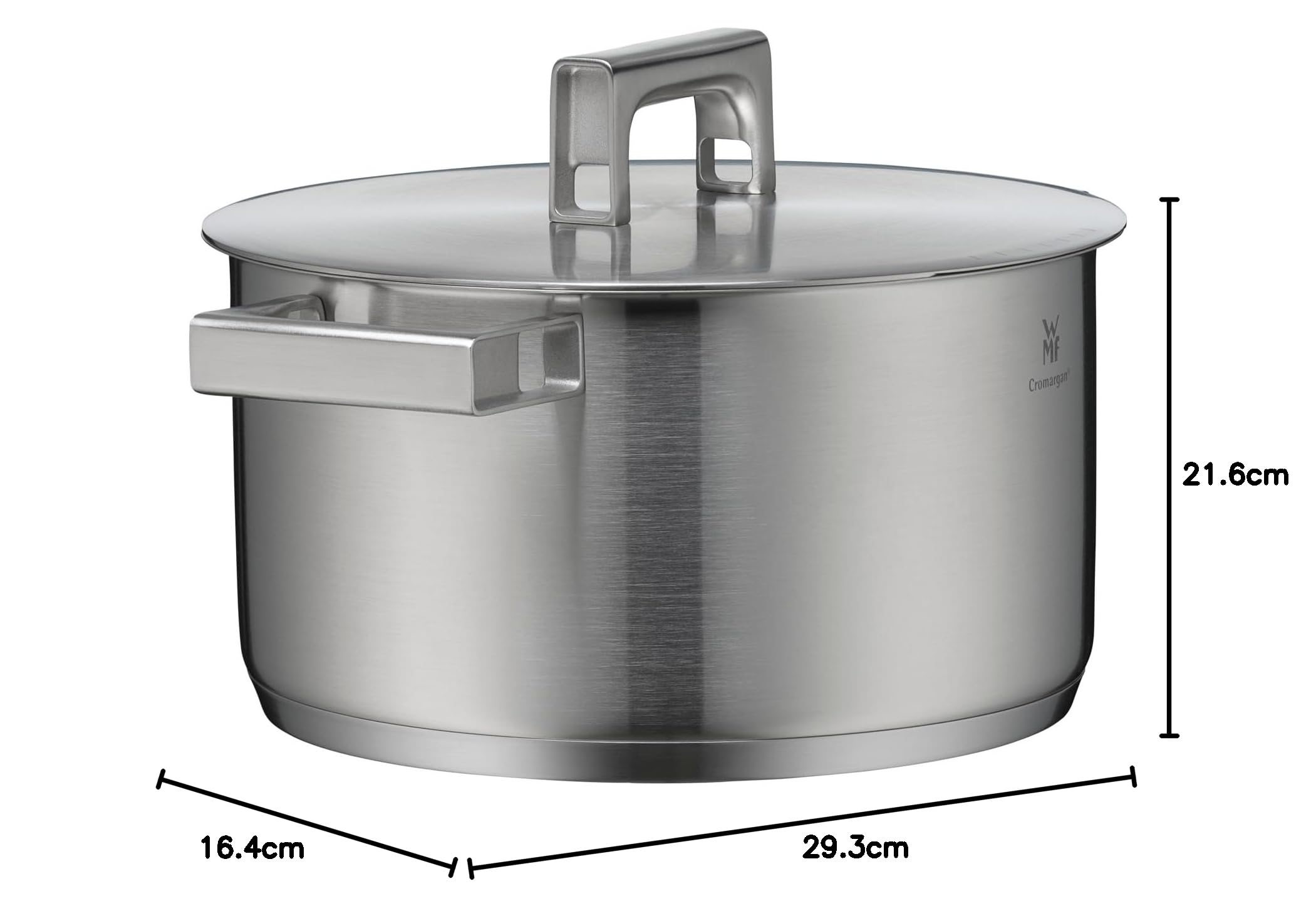 WMF Ultimate Cool - Olla de 20 cm Con Tapa, Cacerola Pequeña de 3,7 L de Acero Inoxidable Cromargan Mate Apto para Inducción, Sin Revestimiento, Apta para Lavavajillas