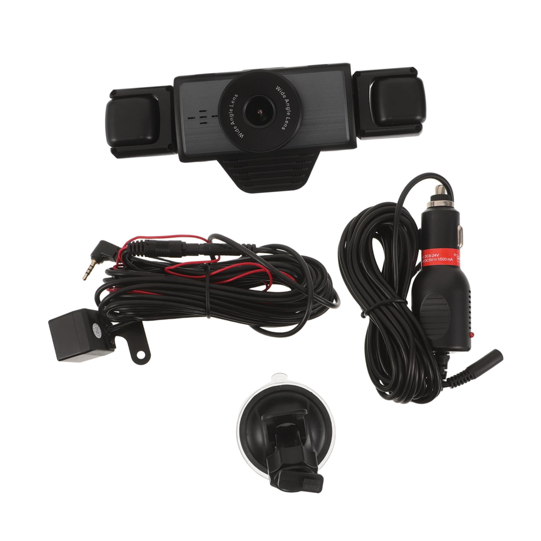 Dash Cam a Cinque Vie per Auto, Wifi, Visione Notturna Ir | Obiettivo Grandangolare, Registrazione in Loop, Nero Abs per Road Trip