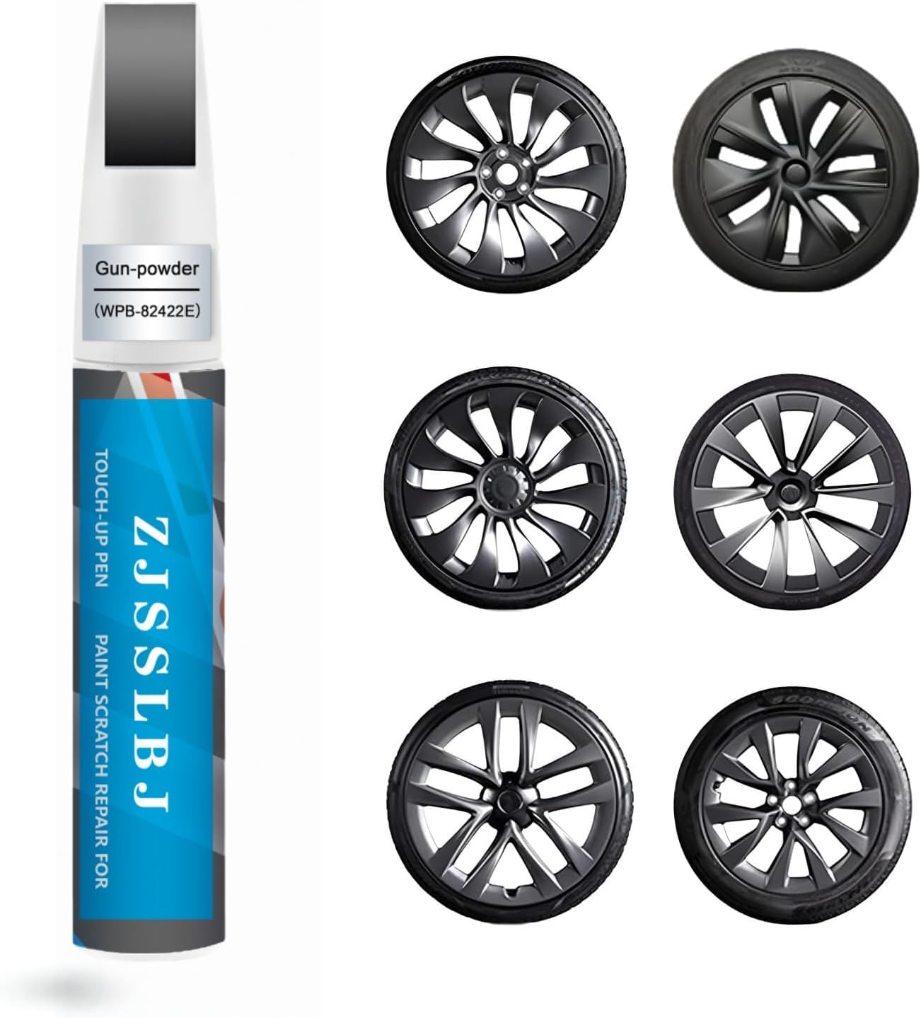 Rim Touch Up Paint for Tesla Model Y/S/X Crossflow/Induction/Arachnid/Slipstream 2-Tone Wheel, 2 in 1 Car Wheel Scratch Repair Kit, Quick & Easy Remover Curb Rash (Magneto Metallic Shadow(WPB-82042) for Model 3 (2017-2023) 18" Aero Wheel/Model Y (2020-2024) 19" Gemini Dark WheelMagneto Metallic Shadow(WPB-82042) for Model 3 (2017-2023) 18" Aero Wheel/Model Y (2020-2024) 19" Gemini Dark Wheel)