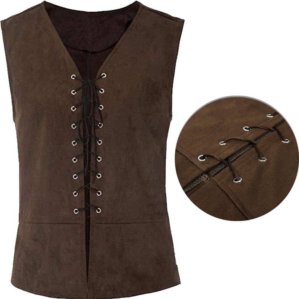 Gilet Gotico Uomo - Stile Steampunk Medievale Con Lacci