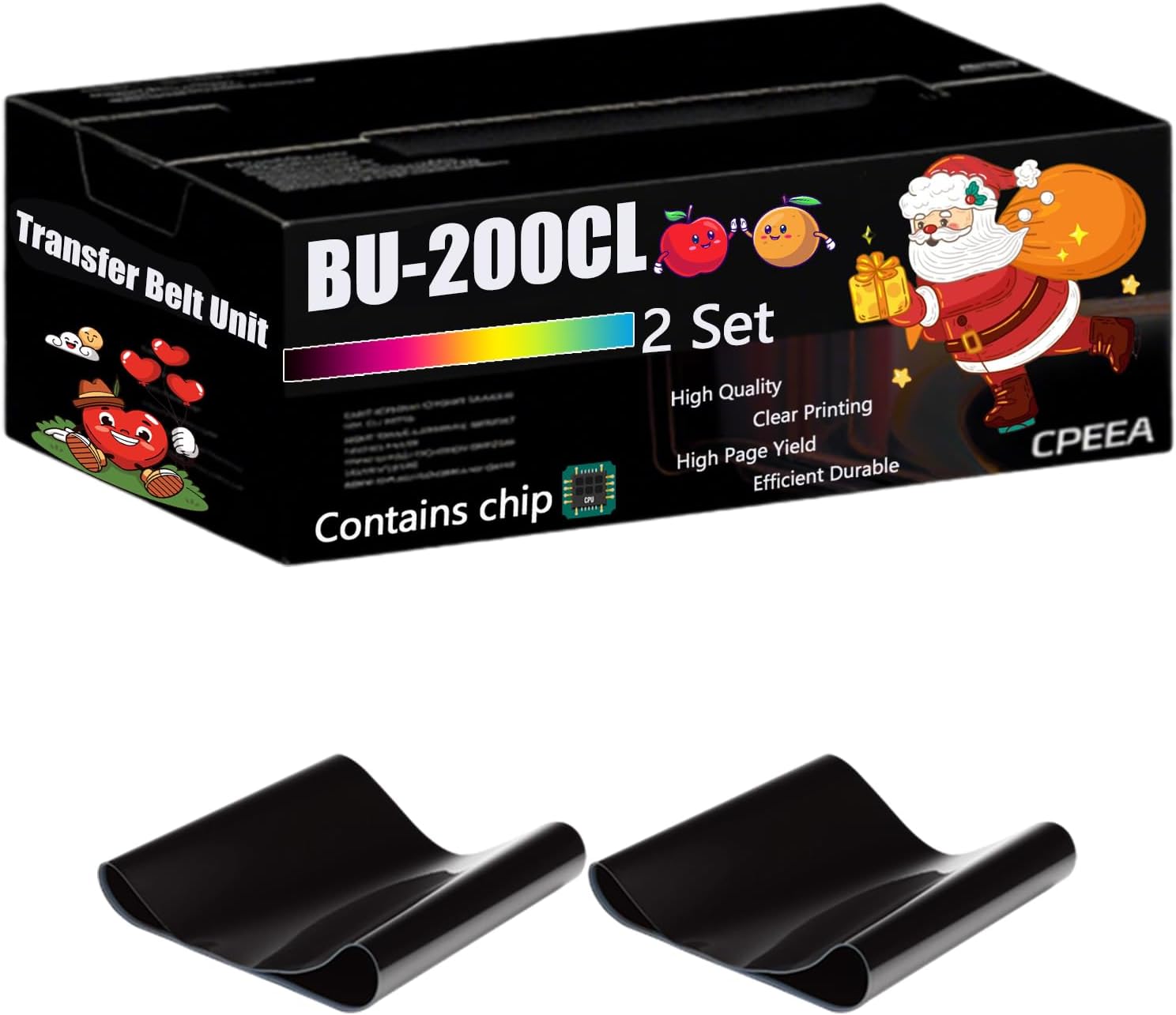 Compatible for Brother BU-200CL Transfer Belt Unit Work for Brother MFC-9125CN MFC-9320CW MFC-9010CN MFC-9120CN Printers, with Chip, High Yield 200000 Pages, Clear Printing (2 Set)