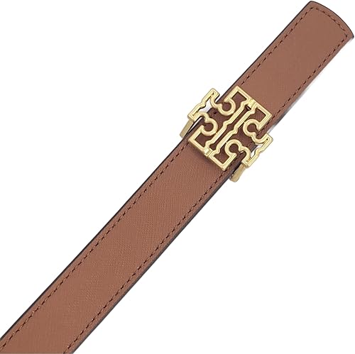 Miniatura 2 de Tory Burch 82407 Britten Classic BronceadoRojo Amapola con herrajes dorados, cinturón reversible de 1 pulgada de ancho para mujer