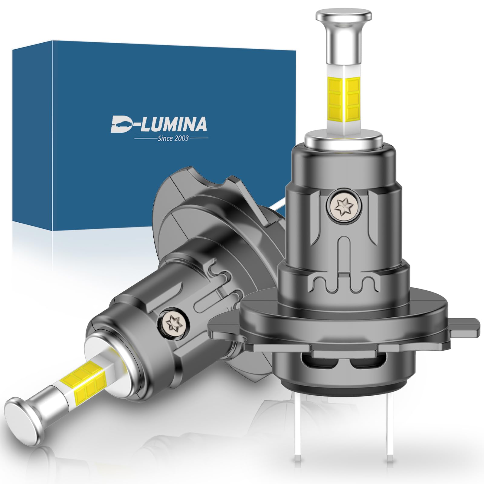 D-Lumina 360° H7 Bombilla LED, 110W 20000LM 6500K 500% Kit de Repuesto de Faros Delanteros Superbrillantes para Halógeno para Coche de 12V, 2 piezas