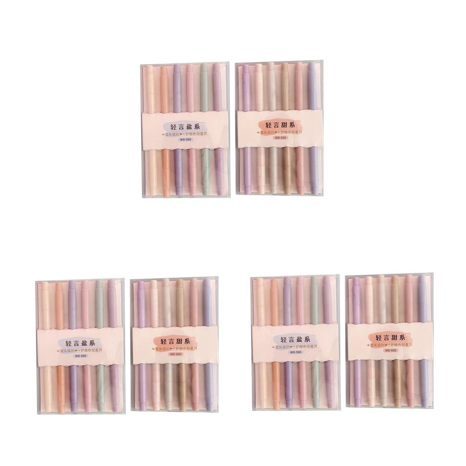 Lurrose 3 Set Evidenziatore Ritorno Materiale Scolastico Pennarello Artistico Funzionante Marcatore Note Pennarello Per Annotare Pastello Pennarelli Segni Plastica 12 Pezzi * 3