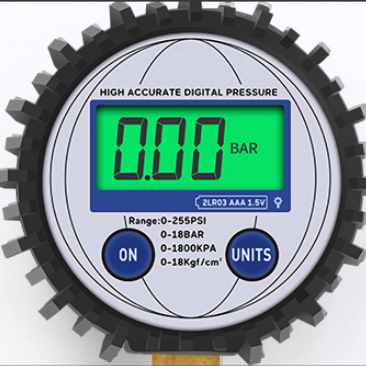 Manometro per Pneumatici 255PSI Manometro per Pneumatici Dispositivo di misurazione con retroilluminazione Multifunzione Bobina di azzeramento